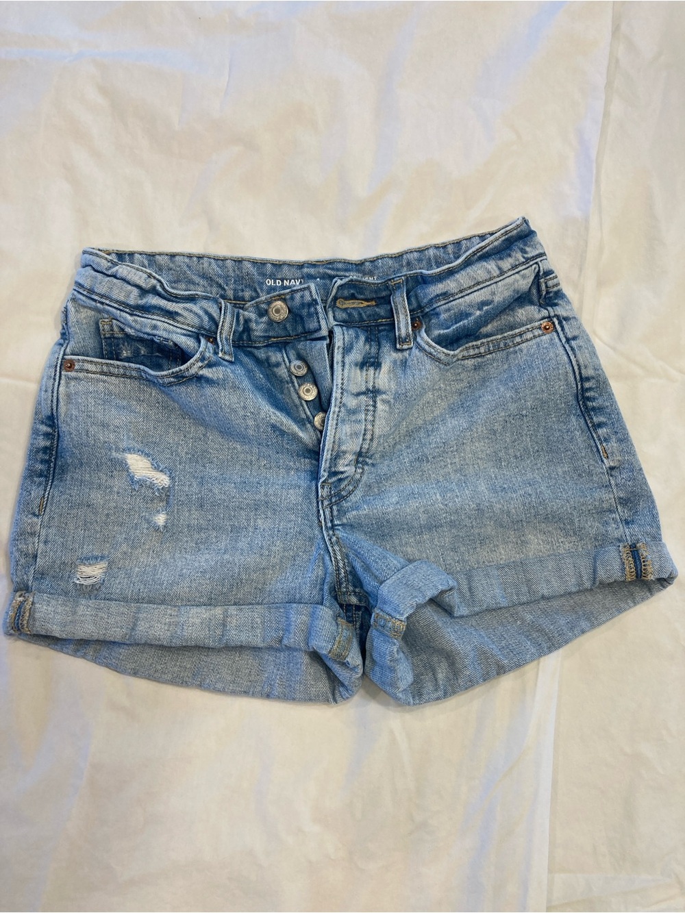 Old Navy Light Wash Rolled-Hem Denim Shorts